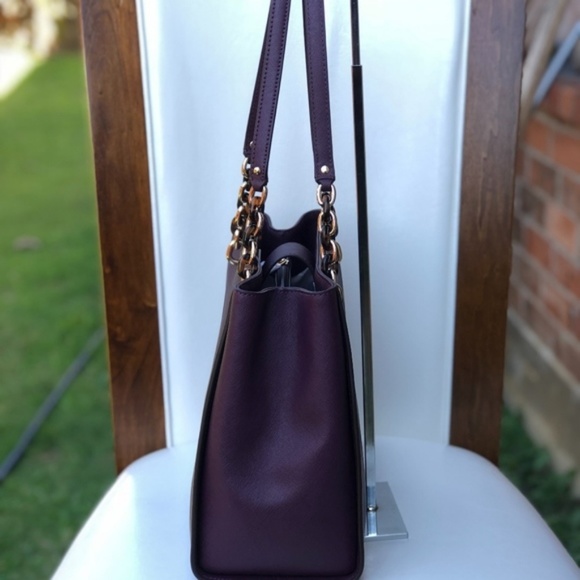 NWT Michael Kors Large Sophia Damson Tote Handbag - Picture 7 of 8